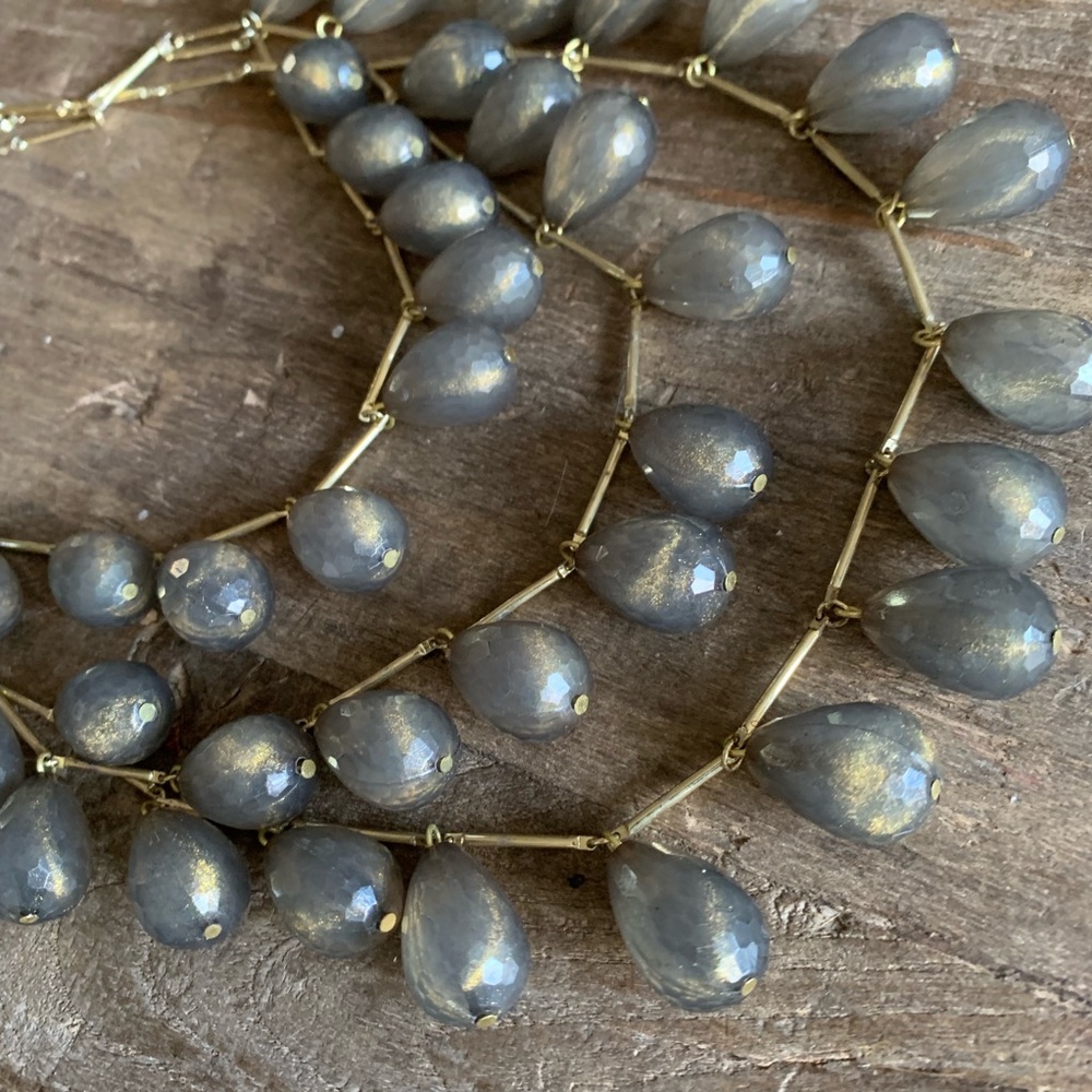 Multi-Layer Grey Stone Necklace - image 2